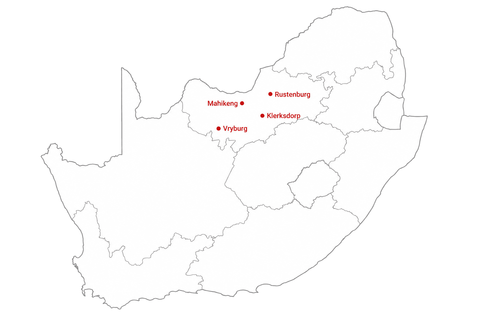 Map of Consensus branch locations in South Africa