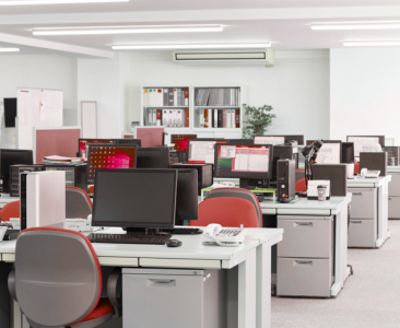Office equipment rental South Africa - SME office setup with computers and workstations