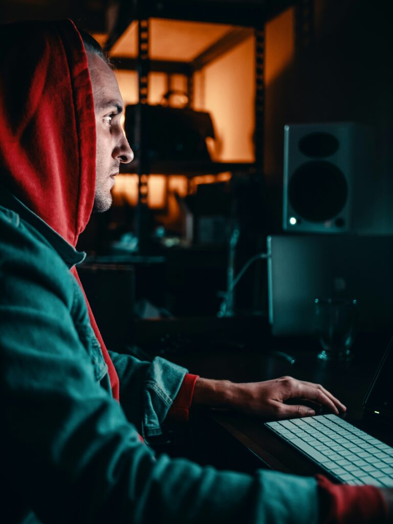 IT technician in a network monitoring room